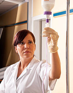 Nurse with IV